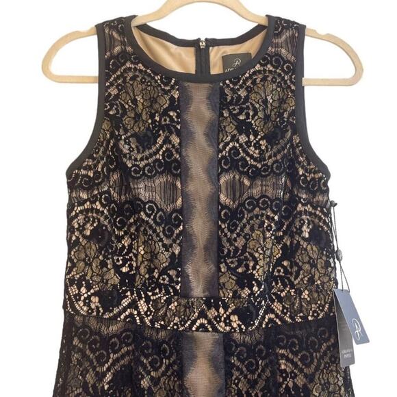 Adrianna Papell - AP1D101560 Sleeveless Velvet Lace Sheath Dress Size 4 NWT - Picture 5 of 12